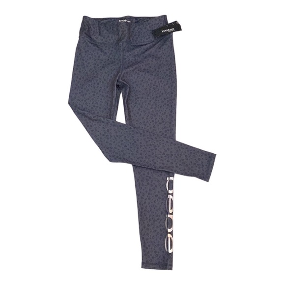 BeBe SPORT 2 Animal Print Leggings Set Grey Black  Size Large NWT - Picture 4 of 15